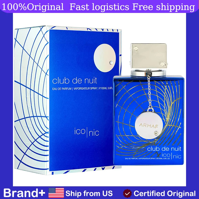 Original Arabic Perfume Armaf Club de Nuit Blue Iconic for Men Eau de Parfum Spray 3.6 Ounce luxury brand perfume high quality perfume long lasting fragrance Cologne Arabian women's perfume Pheromone Portable Birthday gift