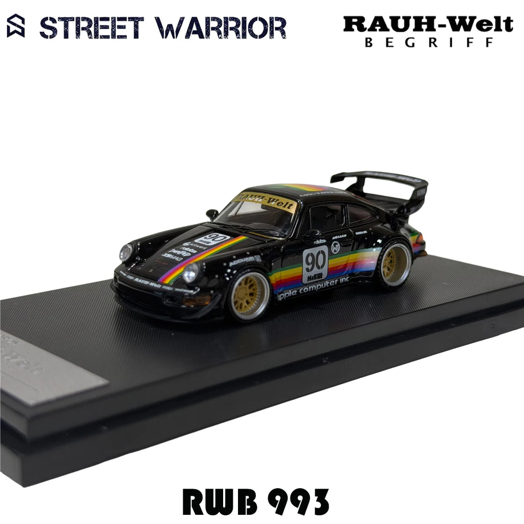 SW In Stock 1:64 RWB 993 Black Apple Diecast Diorama Car Model Collection Street  Warrior