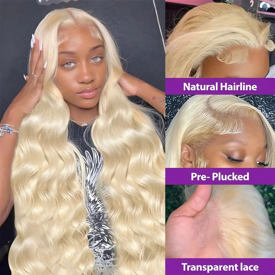 13X6 Body Wave Human Hair Wigs Human Hair Quality Pre Plucked Brazilian Blonde Human Lace Front Wig 613 Hd Lace Frontal Wig