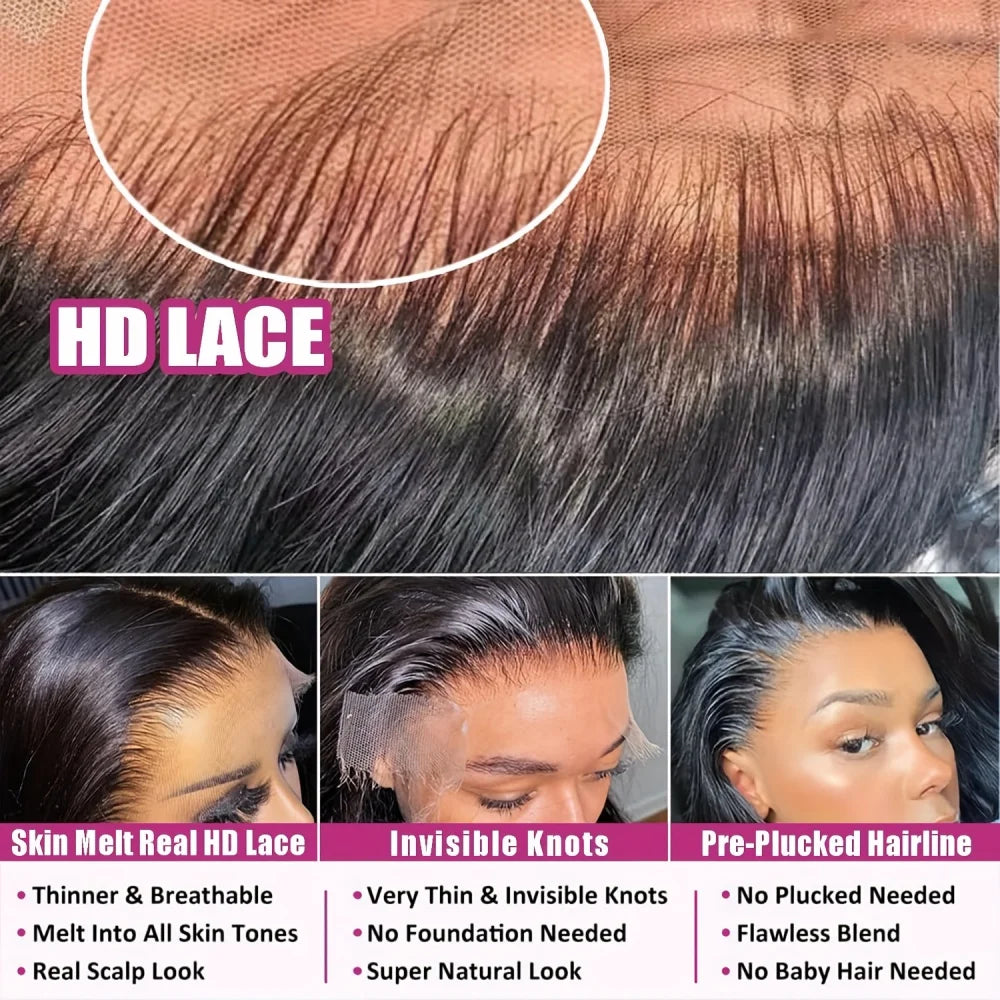 Body Wave 13x6 Lace Front Wigs Natural Human Hair Wig Curly Lace Frontal Wigs Pre Plucked Brazilian Hair For Women 220 Density