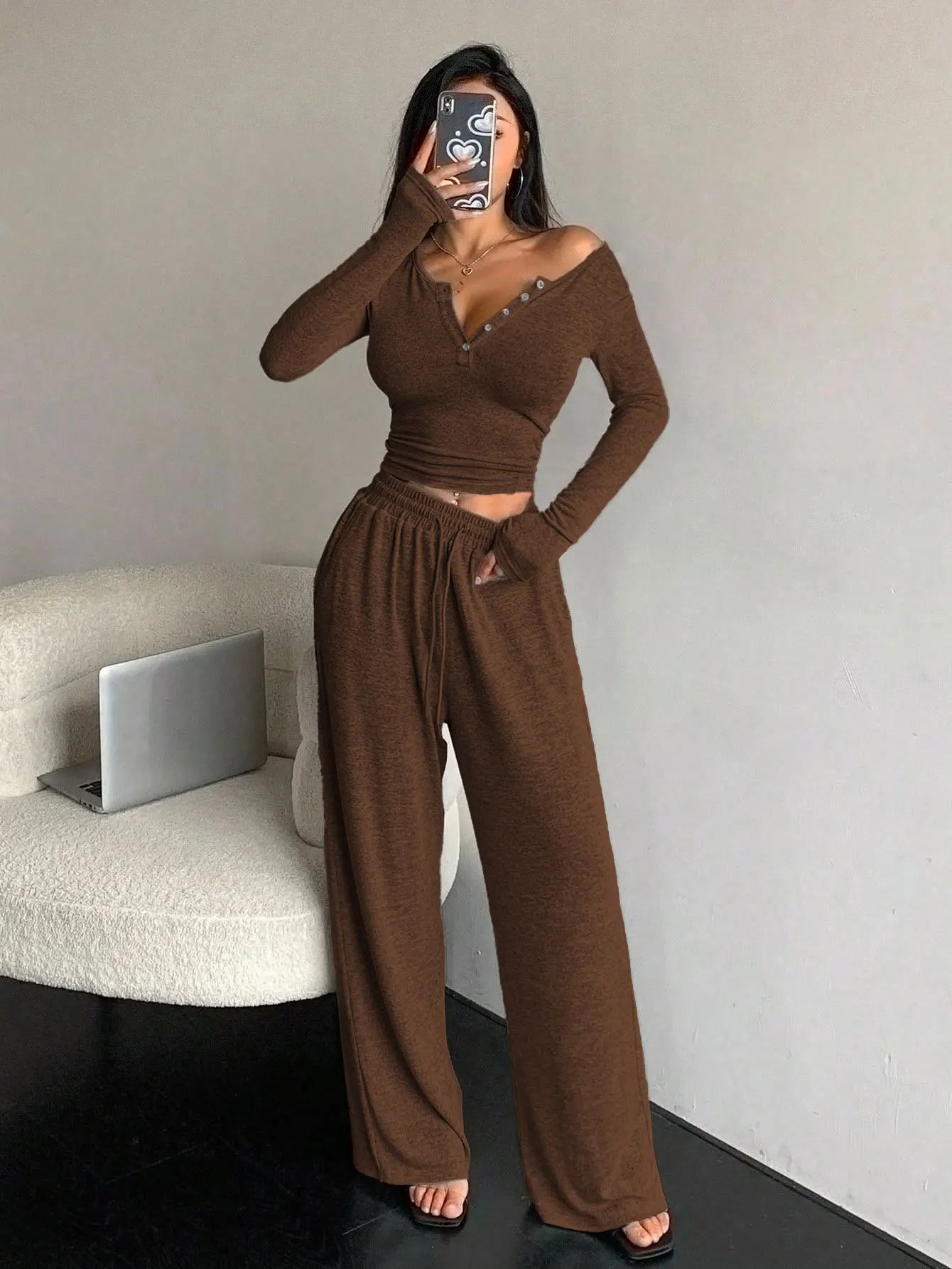 Women's Suit Warm Pajamas for Winter Ensembles Pyjama Femme Ensemble Long Sleeve Pajamas Sets Home Wear Sleepwear for Sleeping