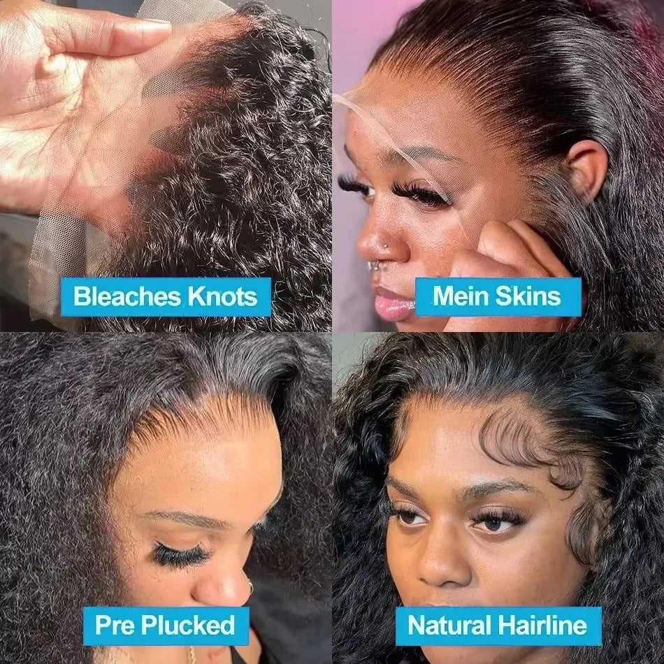 Deep Wave 13x4 Hd Lace Front Human Hair Wig 42 Inch Deep Wave 13x6 Hd Lace Frontal Wig Deep Wave Lace Frontal Wig 13x4 13x6 360 Hd Curly Human Hair 30 40 Inch Lace Front Wigs For Women Pre Plucked