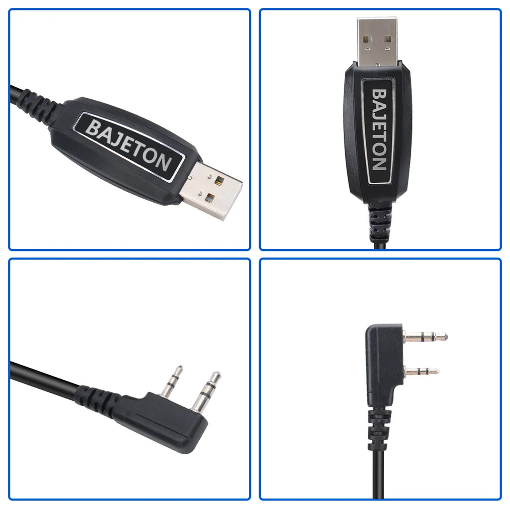 BAJETON Walkie Talkie USB Programming Cable K Plug For BJ-8300 BJ-7800 BT8200 Quansheng UV-K5(8) UV-K6  Baofeng UV-5R Mini Radio