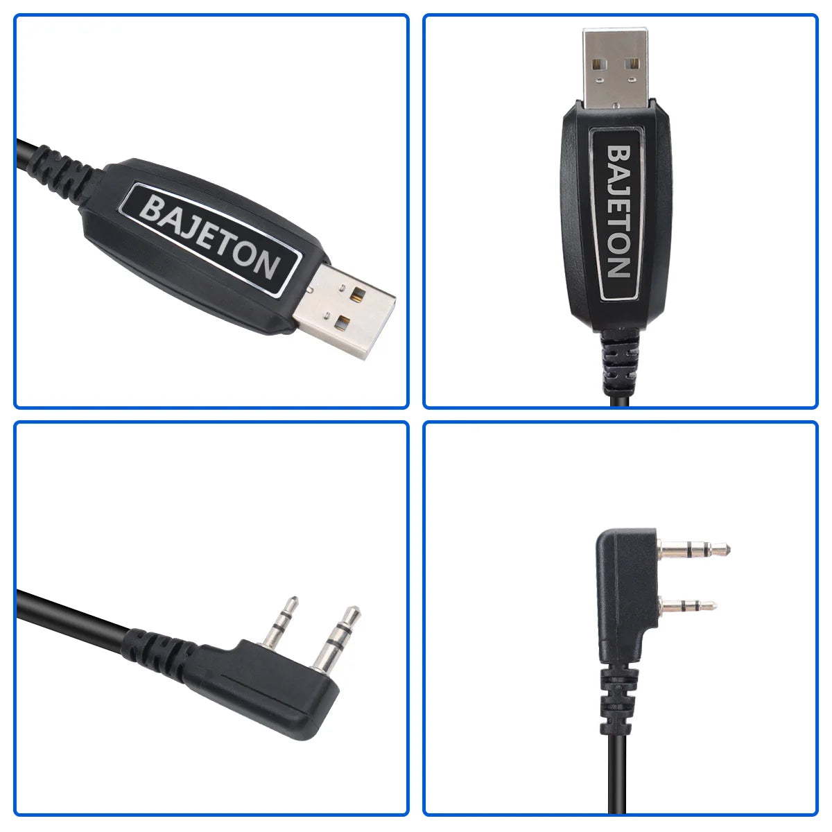 BAJETON Walkie Talkie USB Programming Cable K Plug For BJ-8300 BJ-7800 BT8200 Quansheng UV-K5(8) UV-K6  Baofeng UV-5R Mini Radio
