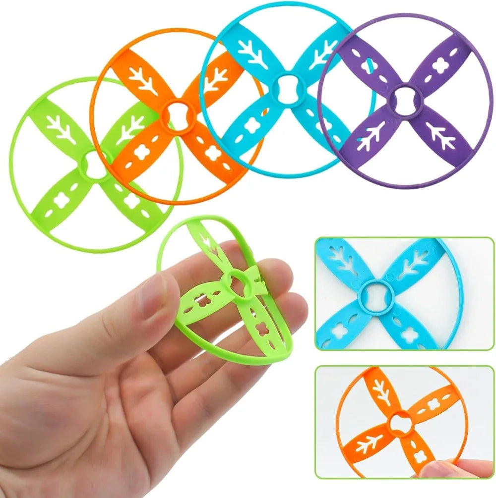 24 Pack Flying Discs Supplement Set - Compatible with Most Handheld & Foot-Powered Toys, 4 Vibrant Colors