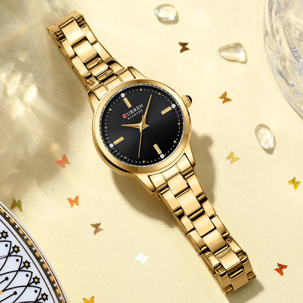 CURREN Women's Stainless Steel Strap Watch Perfect Blend of Minimalism and Fashion for Elegant Daily Wear with Box