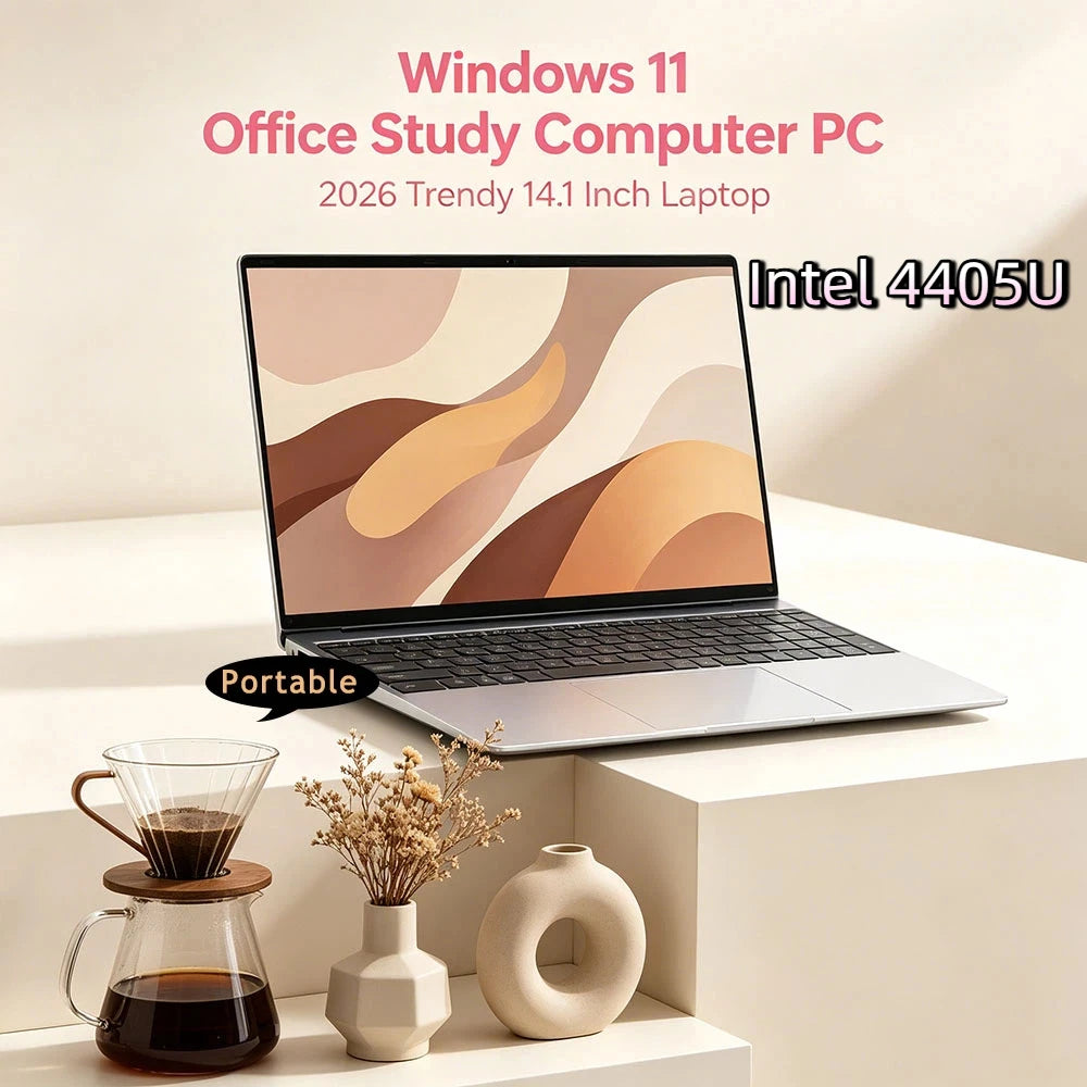 Smooth 14.1" HD Laptop Intel 4405U Ultra Slim 16GB RAM 2TB SSD Windows 11 Pro Home Office Gaming Notebook