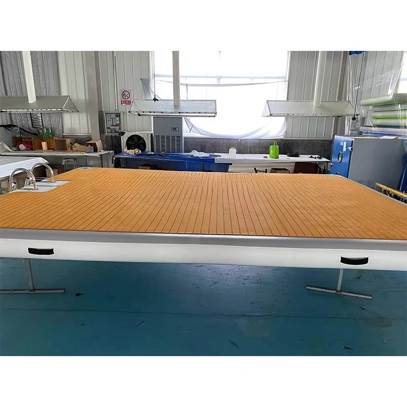 Popular Drop Stitch Roll up Inflatable Yacht Dock Floating Jet Ski Dock Pontoon Deck Inflatable Dock Platform for Swimming