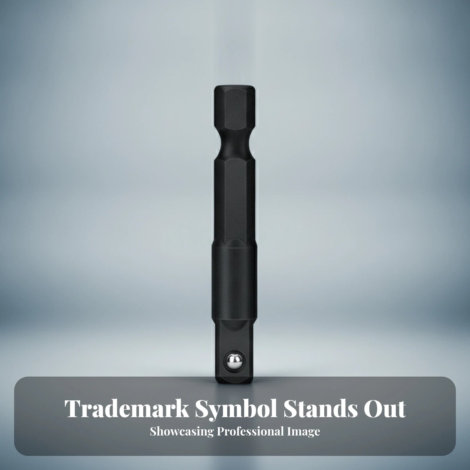 Cylindrical Hex to Square Drive Adapter Tool Accessory Darkened 6.35 Mm Hex Driver Adapter Forged-Looking for Impact Wrenches