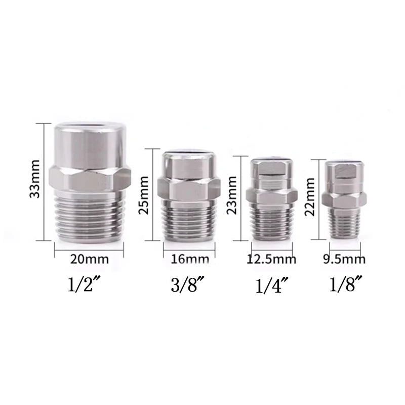 1/2" BSPT SS304 vee jet flat fan spray nozzle, Industrial / factory cleaning, dust removal nozzle