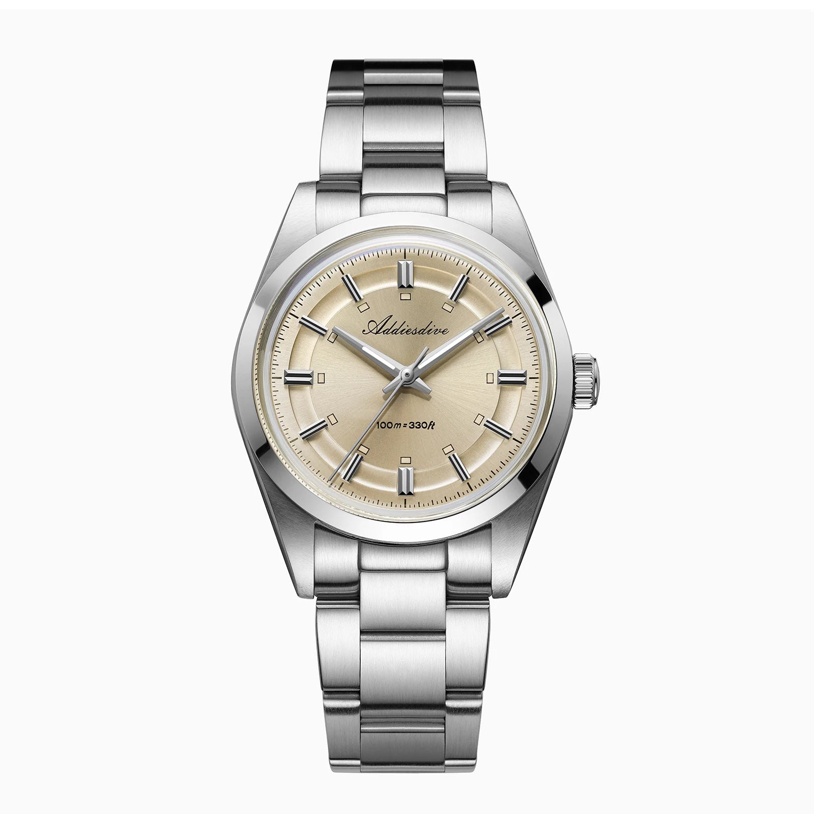 ADDIESDIVE Super Luminous Japan VH31 Ladies Watches 10Bar Waterproof Bubble Mirror Glass Quartz Watch Stainless Steel Wristwatch