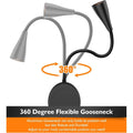 LED Wall Mount Reading Light, Touch Control, Dimmable, USB Output, Night Light & Timers, Flexible Gooseneck Bedside Light