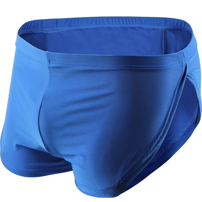 Men's Aro Pants Elasticity Ice Silk Cool Feel Quick Dry Oose Comfy Sports Boxer Shorts Side Fork Mid-waist Casual Home Sleepwear
