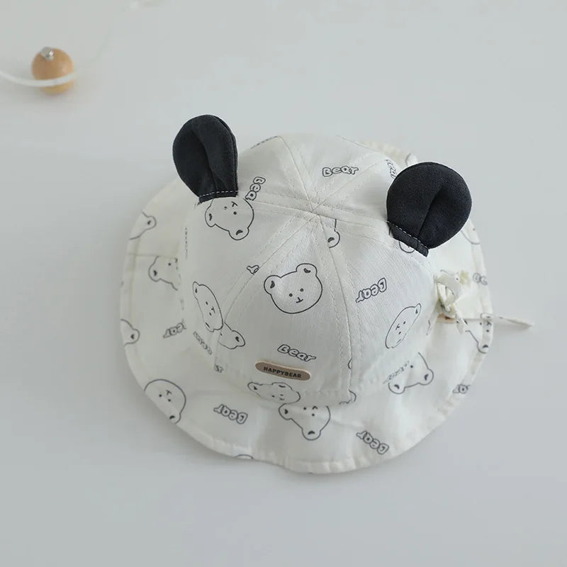 Cartoon Baby Fisherman Hat Cute Children Sunshade Basin Cap 3-12Month Infants Bowl Caps Soft Cotton Toddler Sunscreen Visors