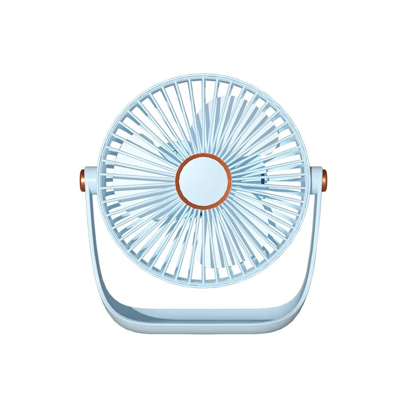 Portable Mini Desktop Fan Light Adjustable Angle 5 Speed Settings Rechargeable Battery Quiet Charging for Home Outdoors