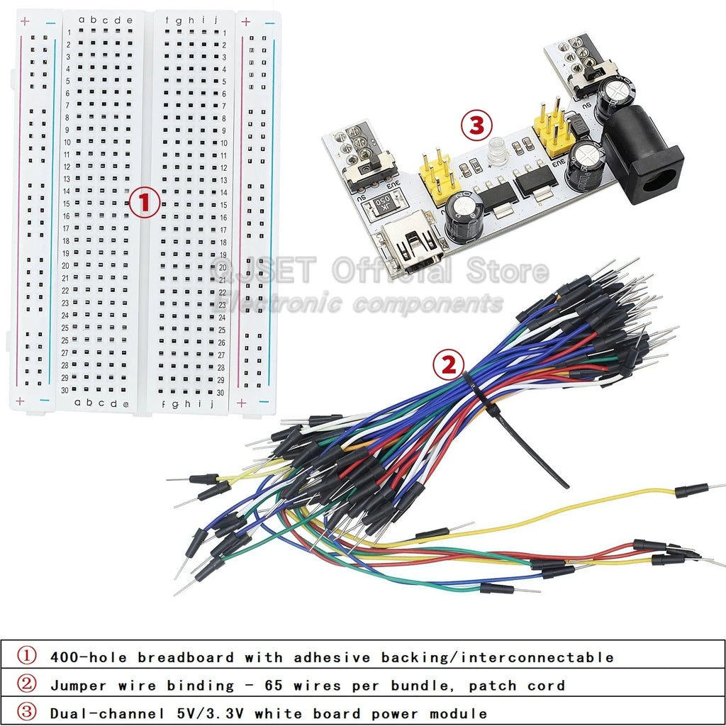 400 830-hole Breadboard MB-102 PCB Circuit Board Experiment Board Soldering Experiment Kit DIY Suitable for Arduino Power Module