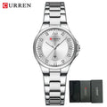 CURREN Women's Luxury Brand Watches Simple Quartz Auto Date Wristwatch Female Waterproof Clock Luminous Hands 9107