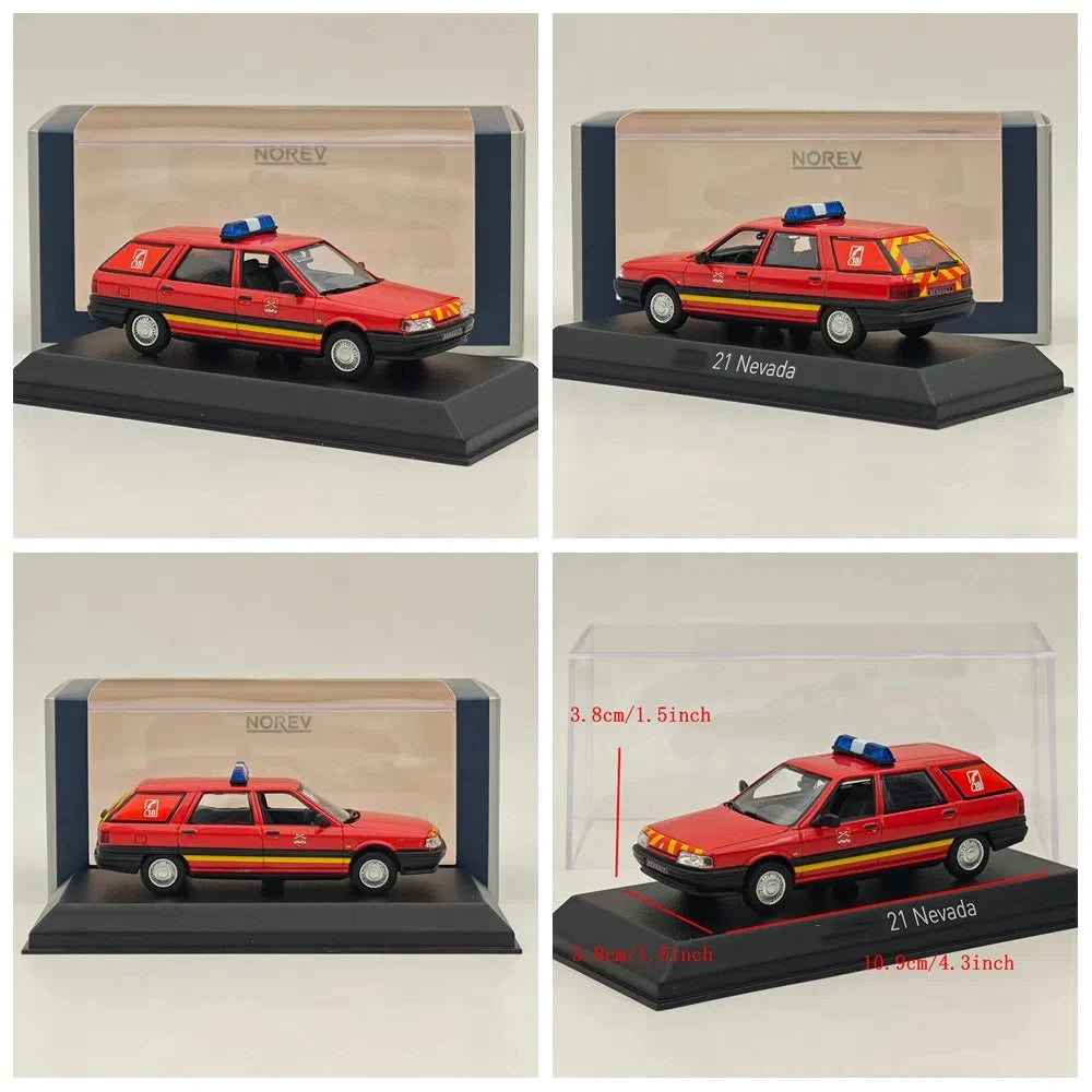 Norev 1/43 21 R21 Nevada Pompiers Firefighters - VTULE/Police Nationale/Station Wagon Douanes/SAMU 10/Gendarmerie Diecast Car