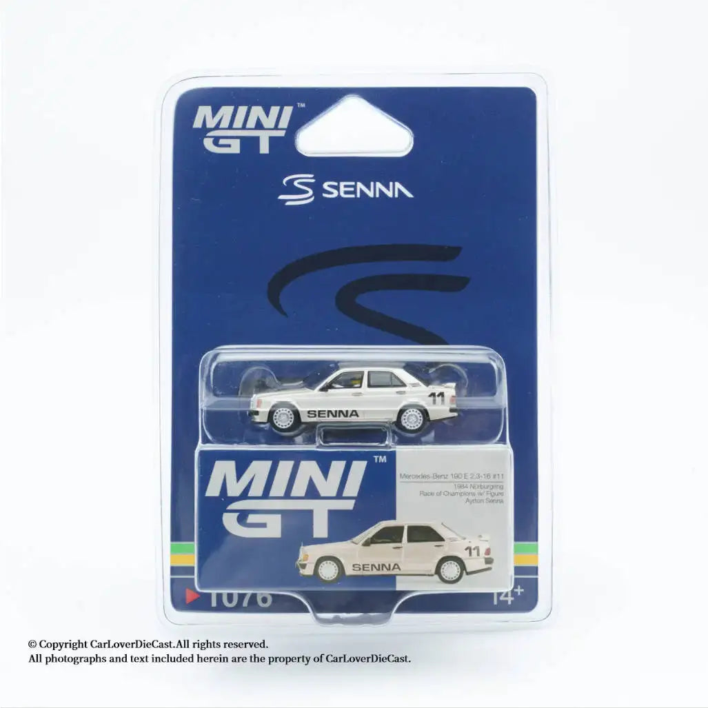 MINIGT 1076 In stock 1:64 Mercedes Benz 190 E 2.3 16 #11 Ayrton Senna 1984 Nürburgring Diecast Car Model Collection Toys