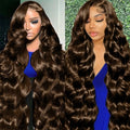 Chocolate Brown #4 Colored Human Hair 13x4 HD Lace Front Wig 13x6 Lace 38 40 Inches Remy Human Hair Pre Plucked Wig For Women Glueless Beginner Friendly