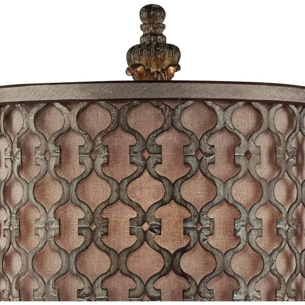 Traditional French Country Style Tall Skinny Table Lamp with Beige Cylinder Shade for Living Room, Home Entryway, and Dining Are