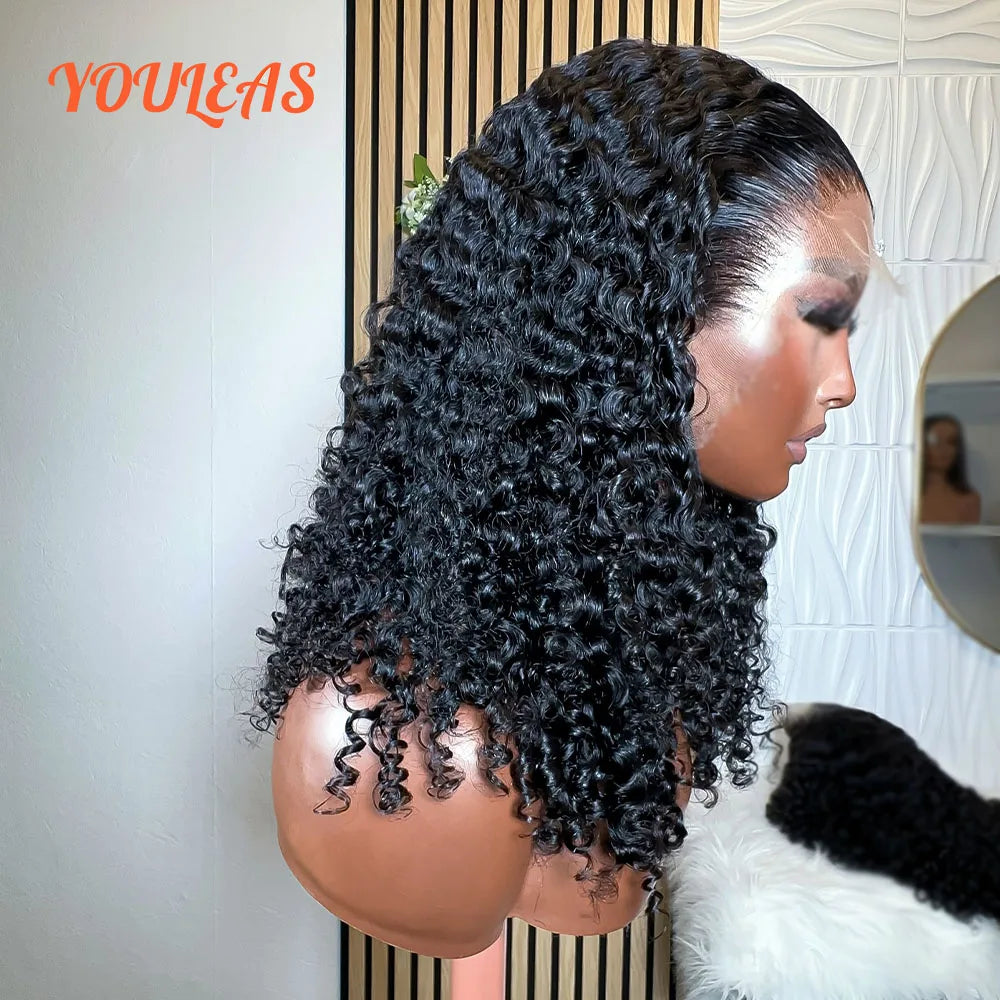 Lagos Hairline Burmese Curly Human Hair Wig 13x4 Lace Frontal Glueless Wig Human Hair Spiral Curls Deep Wave Wigs For Woman