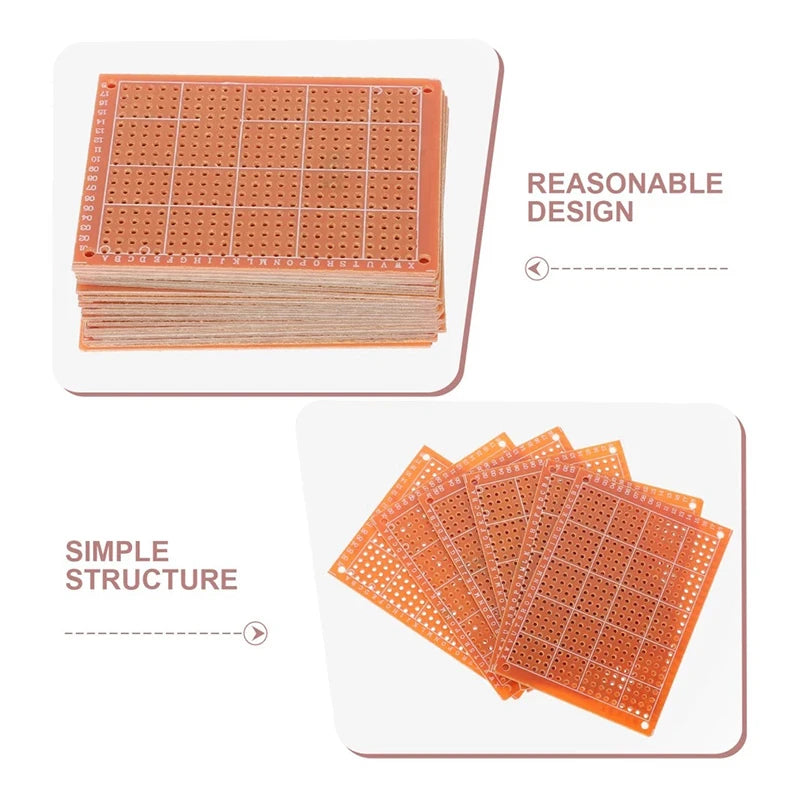 10PCS PCB Breadboard 5*7cm Universal DIY Circuit Board Solder Finished Protoboard Single-Sided Yellow PCB Board