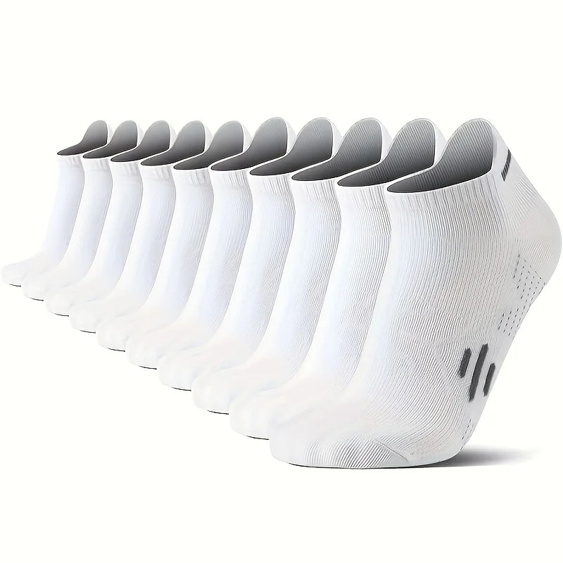 5/10 Pairs Summer Men's Athletic Ankle Socks Breathable Mesh Thin Sports Socks for Running Basketball Cycling