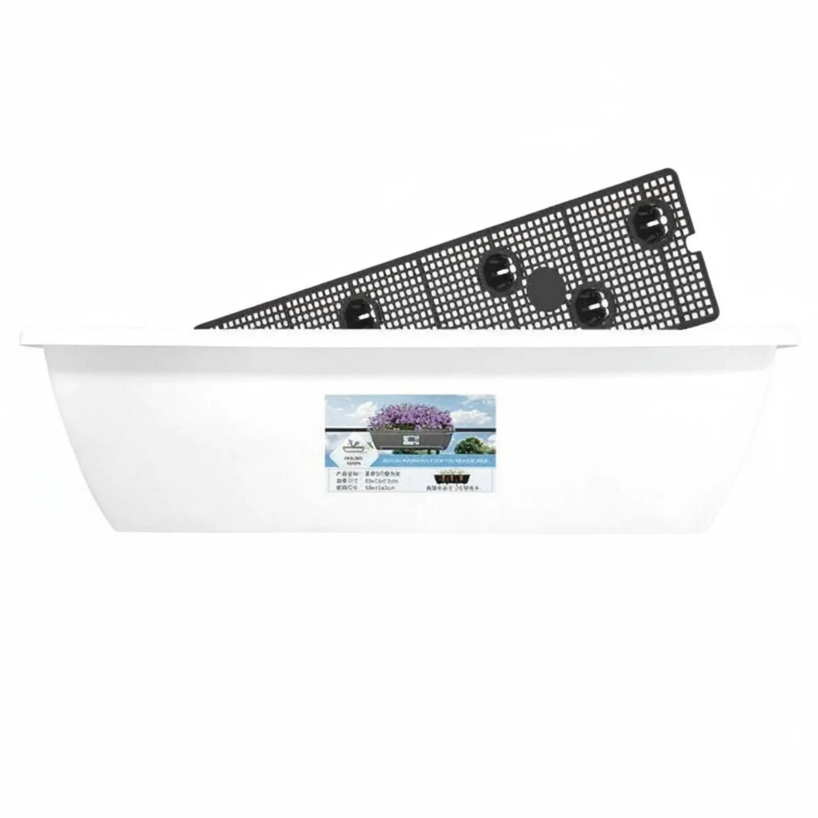 Long Plastic Vegetable Planter Indoor Outdoor Use Automatic-Watering Flower Pot Rectangular Planter Sturdy Rectangular Window