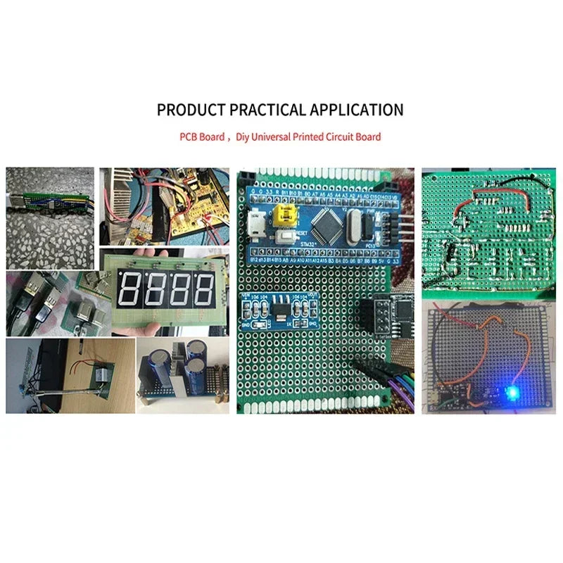 5PCS PCB Board Kit Single Sided PCB 2x8 3x7 4x6 5x7 6x8 10x10 10x15 10x22 12x18 15x20cm Breadboard Plate DIY Soldering Project