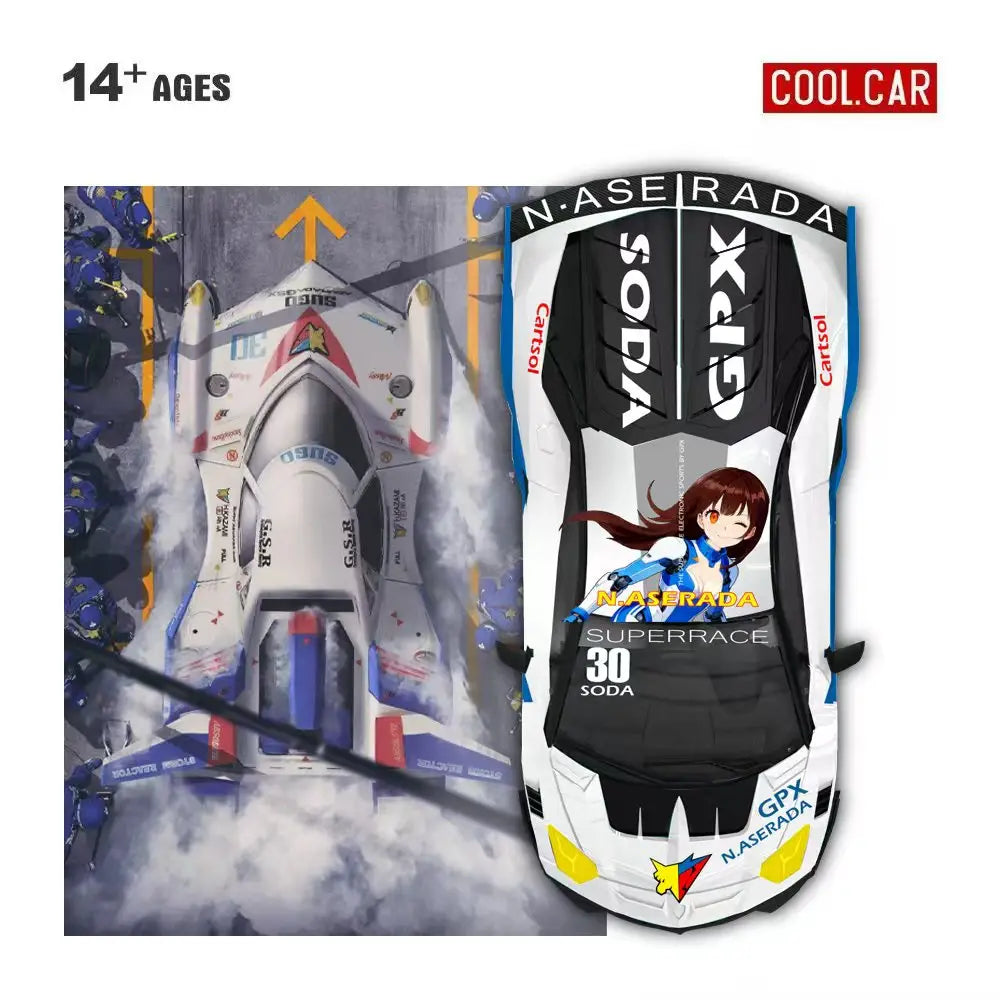 Cool Car 1:64 GTEVO Superrace Electronic Sports Painting Simulation Alloy Car Model for Collection&Display&Gift