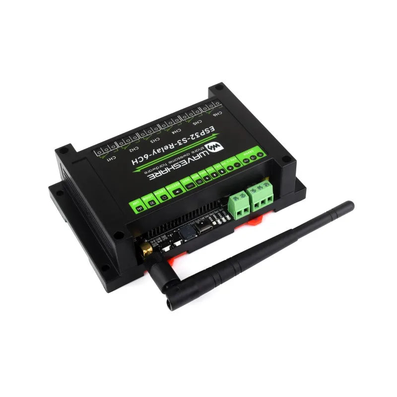 Industrial 6 relay Channel ESP32-S3 WiFi Relay Module Supports WiFi Bluetooth RS485 control Onboard RS485 Pico HAT interfaces