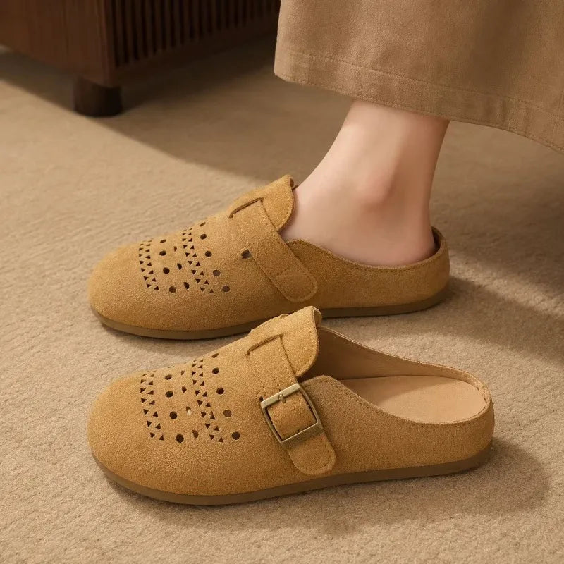 Women's Summer Thick Bottom Slip-On Sandals Open-Toe Platform Clog Shoes round Toe Convenient Glue-Welding Process Outdoor Footw