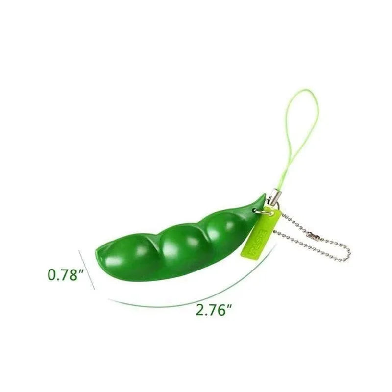 Fidget Toys Edamame Squishy Keychain Stress Relief Squeeze Peas Beans Cute Adult Toy Decompression Pack