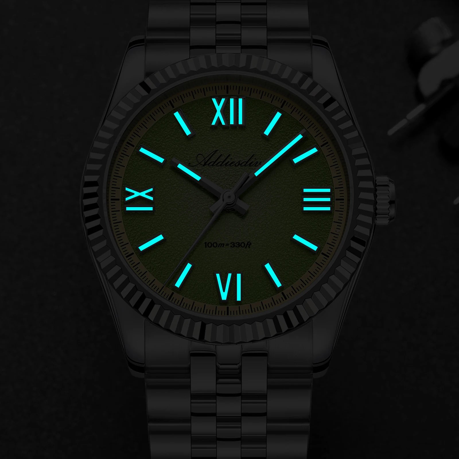 ADDIESDIVE Hight Quality Sapphire Glass 10Bar Waterproof Watches 316L Stainless Steel BGW9 Super Luminous Wristwatches for Women
