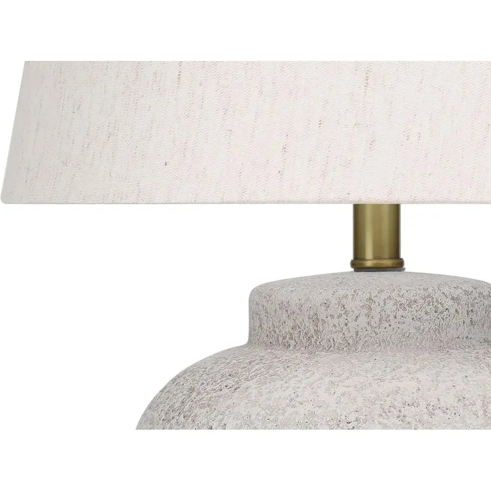 Cream Concrete Table Lamp with Ivory/Cream Shade