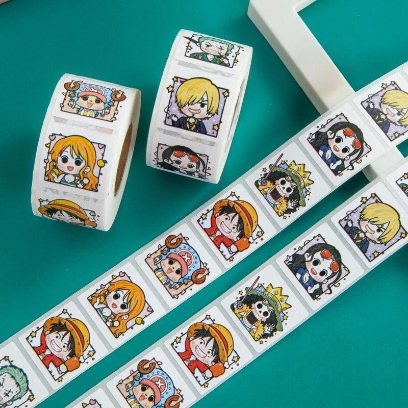 New One Piece Luffy Nami Roll Sticker DIY Decoration High Color Value Animation Cartoon Hand Account Sealing Sticker Small Gift