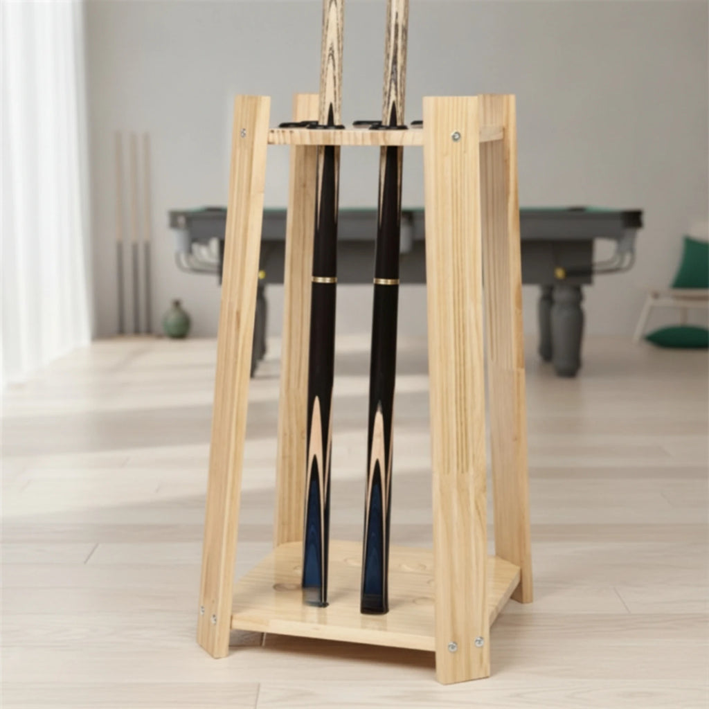 Billiard Cue Rack Solid Hardwood Pool Stick Holder Floor Stand Pool Cue Holder Stable Furniture Long-Lasting for Game Room