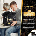 Medium Black Starry Sky Birthday Gift Bag Set with Crinkle Tissue Paper Greeting Card and Ribbon for Party Celebration Unisex