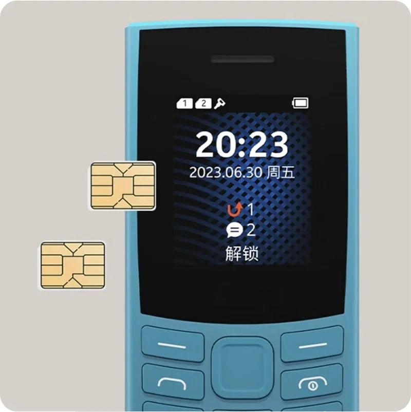 Finland Made 105 2023 Bluetooth 5.0 Feature Phone 4G net Dual SIM 1.8"  Battery FM Radio Call Recording Hebrew Key use phone