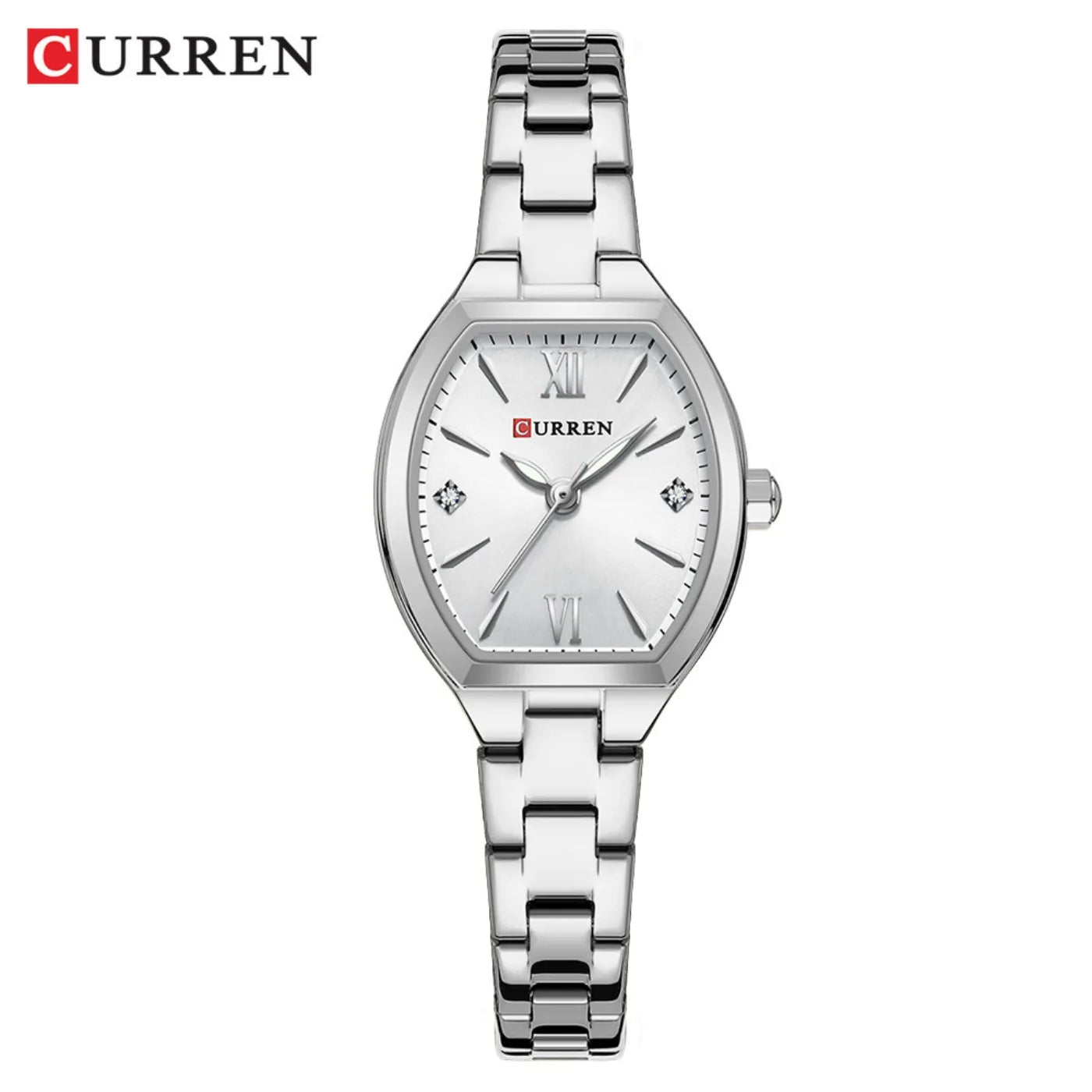 CURREN Fashionable Barrel-Shaped Simple Elegant Quartz Watch Women's Elastic Band Retro Women's Watch Gifts
