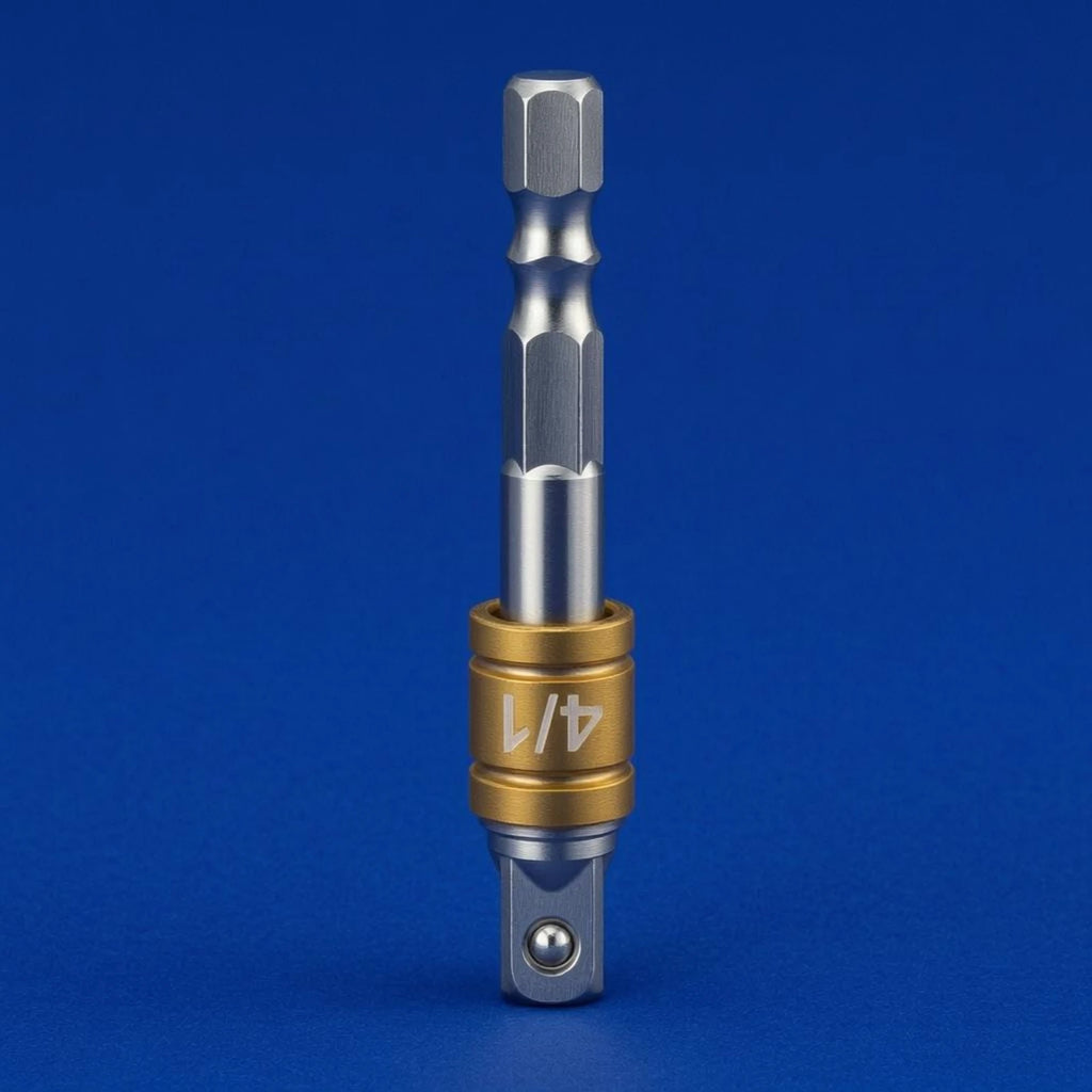 Hex Shank Adapter Bit Electroplated Hex to Square Adapter Socket Converter Forged Metal Power Tool Part Compact