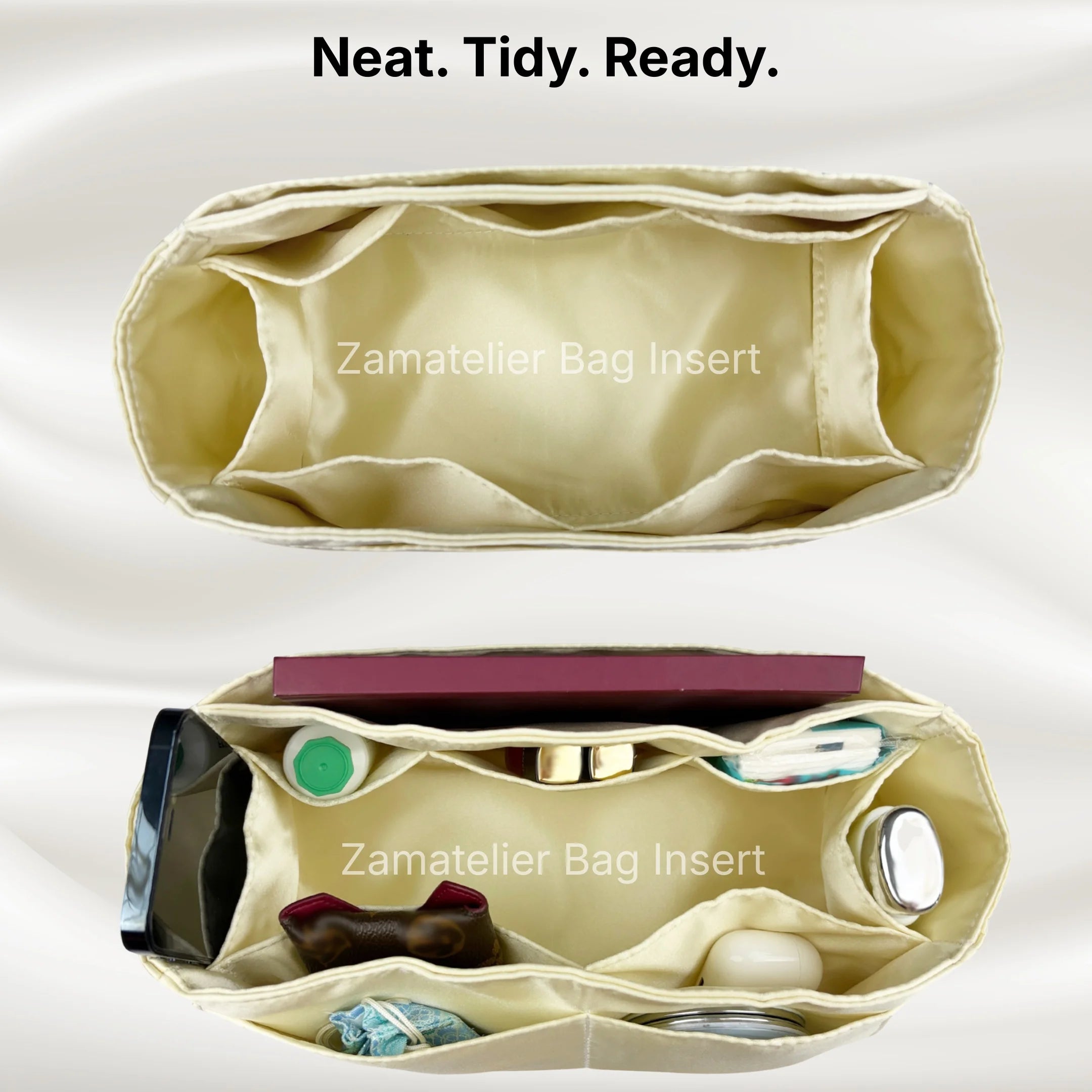 Custom Made Silk Insert for Birkin 30/20/25/35/40/45/50 Bag, Premium Purse Organizer Satin Organiser, Liner Base Shaper Protect