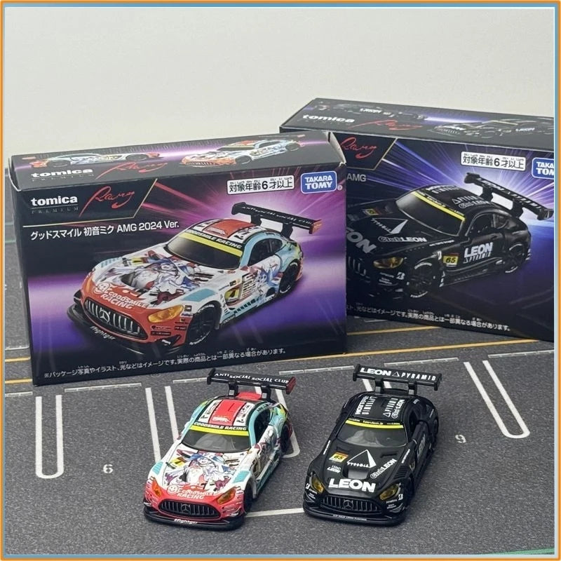 Genuine Tomica Racing Series Hatsune Miku Mercedes-Benz Amg  Hk Exclusive Die-Cast Alloy Car Model Toy Gift