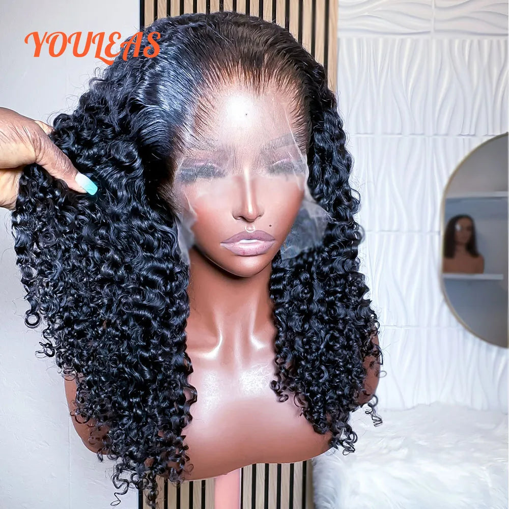 Lagos Hairline Burmese Curly Human Hair Wig 13x4 Lace Frontal Glueless Wig Human Hair Spiral Curls Deep Wave Wigs For Woman