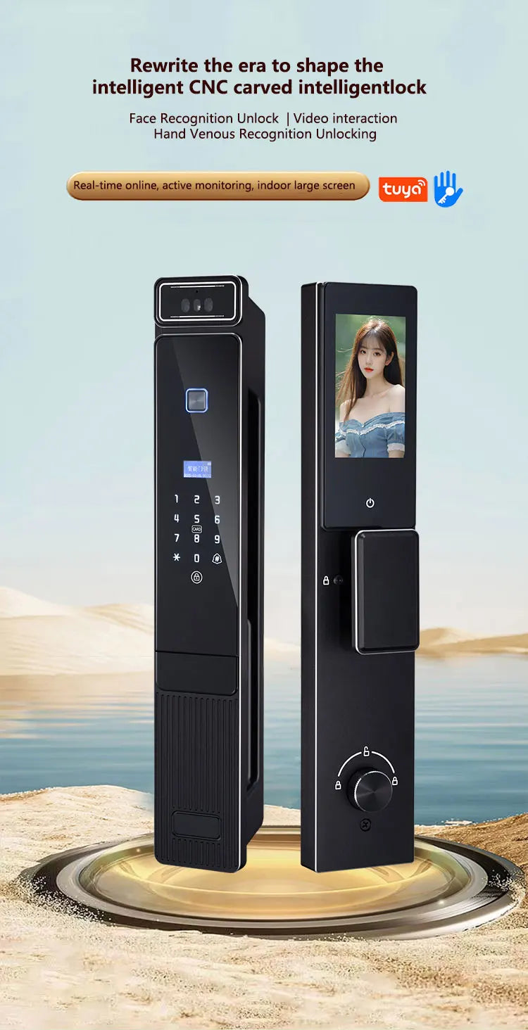 Latest Version Smart Lock A03-U Face Palm Vein Recognition HD Camera with Visual Intercom