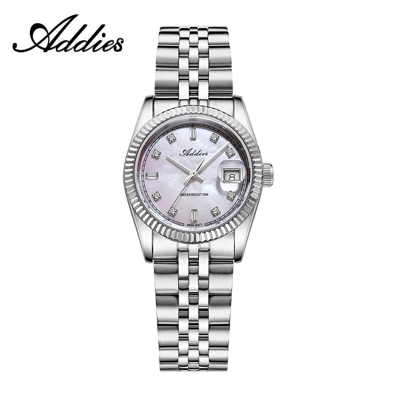 ADDIES 585 Quartz Women's Watches Sapphire Glass 5Bar Waterproof 316L Stainless Steel Diving Fashion Luxury Wristwatch For Woman