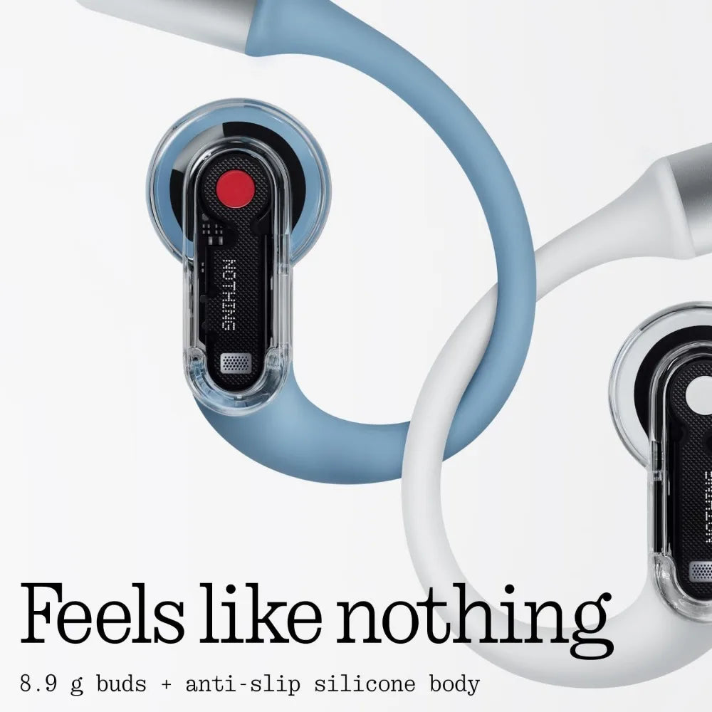 Lightweight Adjustable Earhook Headphones: Multi-Connection Bluetooth, AI Call Clarity, Water-Resistant, Fast Charge