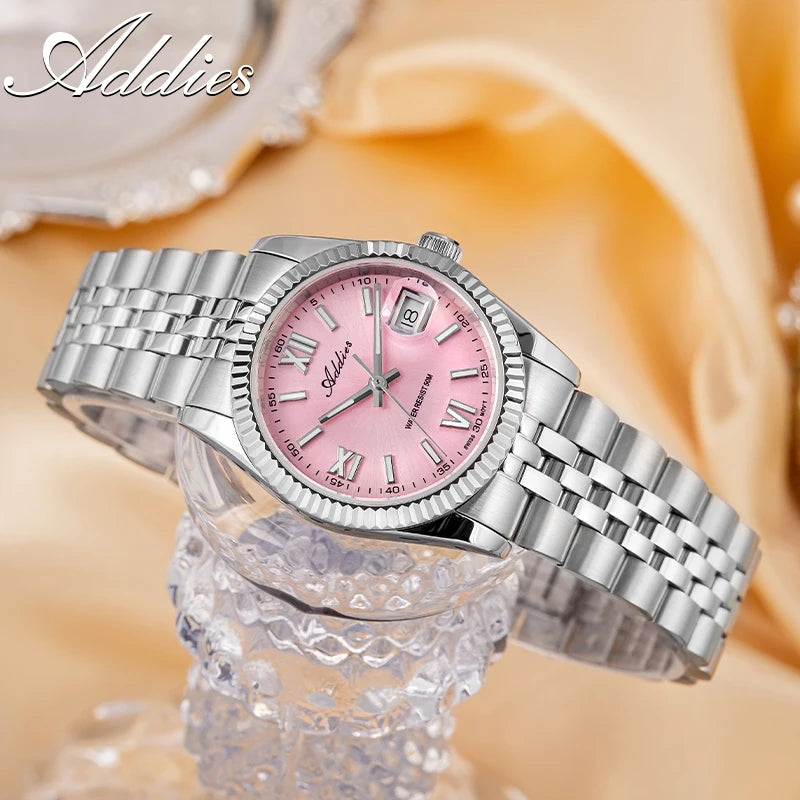 Addies High Quality Luxury Watch for Women Sapphire Glass 316L Stainless Steel BGW9 Luminous 50m Waterproof Ladies Quartz Watch