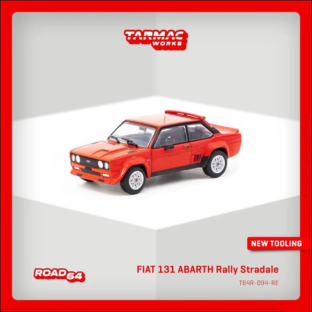 Tarmac Works ROAD64 T64R-094-RE 1:64 Fiat 131 Abarth Rally Stradale Red Diecast Model Car In Stock Ready To Ship